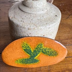 70's Vintage Enamel Brooch Signed Gagné